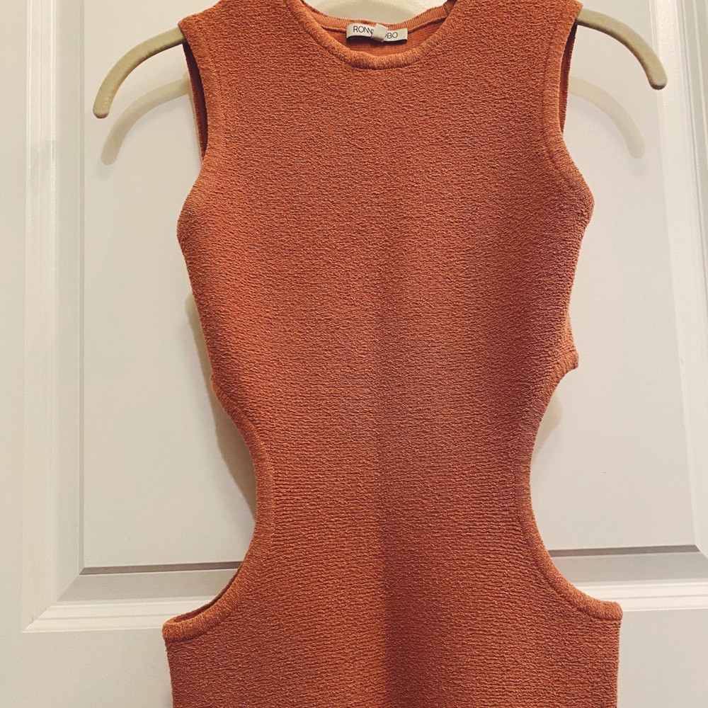 Cut Out Orange Dress